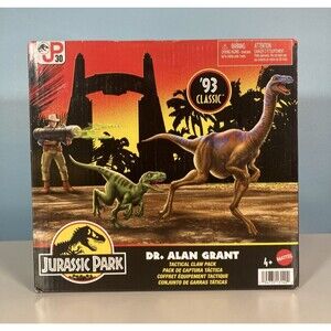 Jurassic Park '93 Classic Toys • NEW • Dr. Alan Grant, Velociraptor & Gallimimus